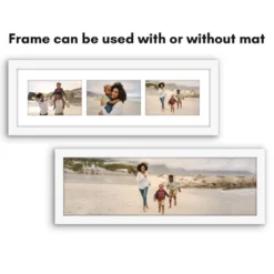 Americanflat 6x20 Collage Picture Frame With Shatter-Resistant Glass - Fits (3) 4x6 Photos Or One 6x20 Photo - Gallery Wall Frame Set - White -Americanflat GUEST 0008f718 cf02 495a b40e 9a3603e48afe