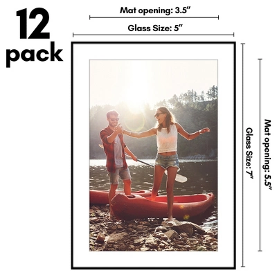 Americanflat Front Loading 5x7 Picture Frame Set With Mat For 4x6 - Perfect For Photos - 12 Pack - Black 3 Americanflat Front Loading 5x7 Picture Frame Set With Mat For 4x6 - Perfect For Photos - 12 Pack - Black