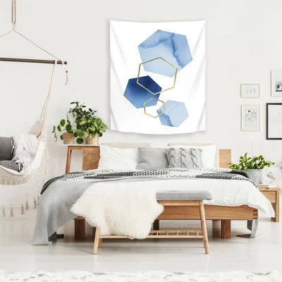 Blue And Gold By Sisi And Seb Wall Tapestry - Americanflat 3 Blue And Gold By Sisi And Seb Wall Tapestry - Americanflat