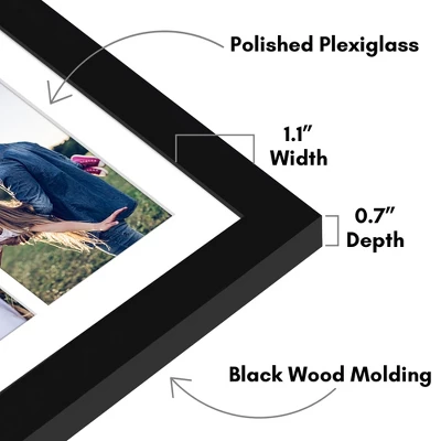 Americanflat 14x14 Collage Picture Frame With Polished Plexiglass - Fits Six 4x6 Photos Or One 14x14 Photo - Gallery Wall Frame Set - Black 4 Americanflat 14x14 Collage Picture Frame With Polished Plexiglass - Fits Six 4x6 Photos Or One 14x14 Photo - Gallery Wall Frame Set - Black - Image 2