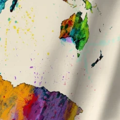 Americanflat Map Of The World Map Watercolor New 2 By Michael Tompsett Wall Tapestry