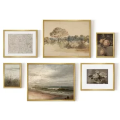Americanflat 6 Piece Vintage Gallery Wall Art Set - Elm Tree Landscape, The Shore, Woven Silk Textile, Floral Still By Maple + Oak 12 Americanflat 6 Piece Vintage Gallery Wall Art Set - Elm Tree Landscape, The Shore, Woven Silk Textile, Floral Still By Maple + Oak -Americanflat GUEST 1624349c afa8 4454 aacd 77c6169cdb67