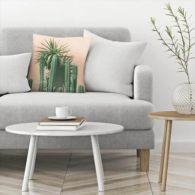 Succulents On Orange By Tanya Shumkina Throw Pillow - Americanflat 4 Succulents On Orange By Tanya Shumkina Throw Pillow - Americanflat - Image 2