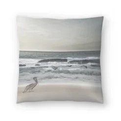 Pelican On The Beach By Tanya Shumkina Throw Pillow - Americanflat -Americanflat GUEST 1799bb79 349d 4735 9395 bba9fcf671d1