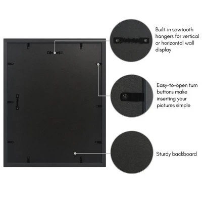 Americanflat 11x14 Picture Frame With Bamboo Design And Shatter-Resistant Glass - Use As 8x10 Frame With Mat Or Display 11x14 Photo Without Mat - Gold 6 Americanflat 11x14 Picture Frame With Bamboo Design And Shatter-Resistant Glass - Use As 8x10 Frame With Mat Or Display 11x14 Photo Without Mat - Gold - Image 4