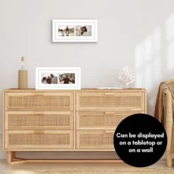 Americanflat 4x6 Double Picture Frame - Fits Two 4x6 Photos Or Use As One 6x14 Frame -- Collage Frames For Tabletop And Wall Display - White -Americanflat GUEST 1ef065f7 7097 47bd abb0 125a7ffb4e1f