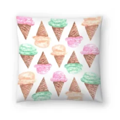 Americanflat Watercolor Ice Cream Cone Pattern By Jetty Home Throw Pillow -Americanflat GUEST 20367d78 b9a0 4d23 b966 8da2b43a3681