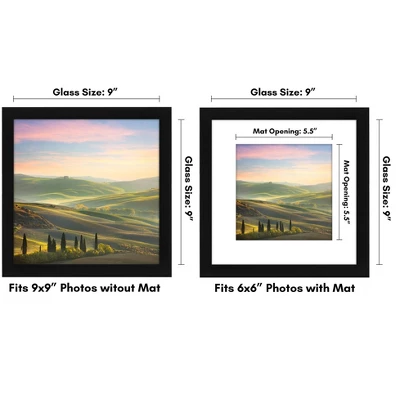Americanflat 9x9 Picture Frame - Use As 6x6 Frame With Mat Or Display 9x9 Photo Without Mat -- Square Frames For Tabletop And Wall Display - Black 3 Americanflat 9x9 Picture Frame - Use As 6x6 Frame With Mat Or Display 9x9 Photo Without Mat -- Square Frames For Tabletop And Wall Display - Black
