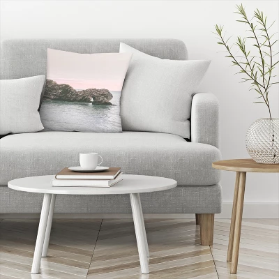Sea Rock Pastel Pink By Tanya Shumkina Throw Pillow - Americanflat 4 Sea Rock Pastel Pink By Tanya Shumkina Throw Pillow - Americanflat - Image 2