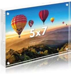Americanflat Acrylic Picture Frame - Scratch Resistant With Magnetic Corners & Freestanding For Tabletop -Americanflat GUEST 2495f111 0b08 41b8 9647 ad7dc4e4de3f