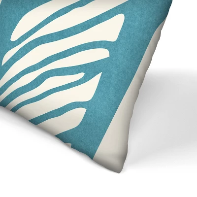 Abstract Banana Leaf Blue By Modern Tropical Throw Pillow - Americanflat 3 Abstract Banana Leaf Blue By Modern Tropical Throw Pillow - Americanflat