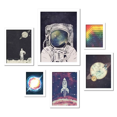 (Set Of 6) Framed Prints Gallery Wall Art Set Outer Space Astronaut By Tracie Andrews - Americanflat 7 (Set Of 6) Framed Prints Gallery Wall Art Set Outer Space Astronaut By Tracie Andrews - Americanflat - Image 5