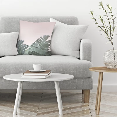 Blush Pink Tropical Leaves By Tanya Shumkina Throw Pillow - Americanflat 4 Blush Pink Tropical Leaves By Tanya Shumkina Throw Pillow - Americanflat - Image 2