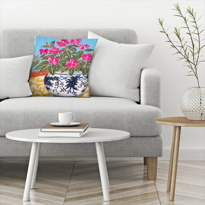 Floral On Yellow Throw Pillow By Mandy Buchanan - Americanflat 4 Floral On Yellow Throw Pillow By Mandy Buchanan - Americanflat - Image 2