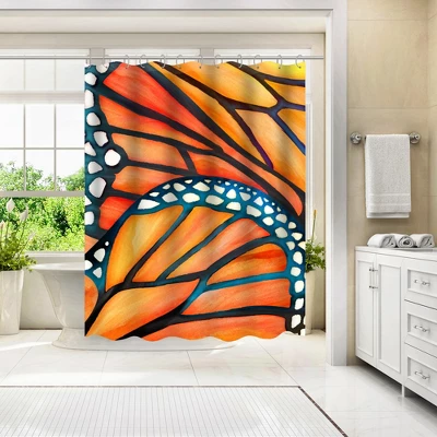 Americanflat 71" X 74" Shower Curtain, Monarch By Modern Tropical 3 Americanflat 71" X 74" Shower Curtain, Monarch By Modern Tropical