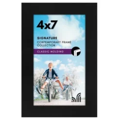 Americanflat 4x7 Picture Frame With Shatter-Resistant Glass - Signature - Gallery-Style Frames Made Of Engineered Wood - Photo Frame - Black