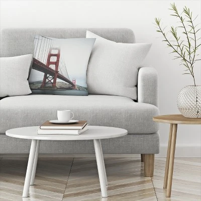 Golden Gate Vintage By Tanya Shumkina Throw Pillow - Americanflat 4 Golden Gate Vintage By Tanya Shumkina Throw Pillow - Americanflat - Image 2