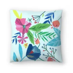 Abstract Flowers & Leaves On Blue By Liz And Kate Pope Throw Pillow - Americanflat -Americanflat GUEST 43fcc89d 1c84 4ae7 bf27 dfa885753b05