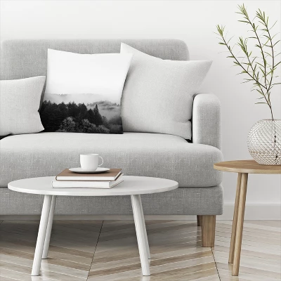 Black And White Foggy Nature By Tanya Shumkina Throw Pillow - Americanflat 4 Black And White Foggy Nature By Tanya Shumkina Throw Pillow - Americanflat - Image 2