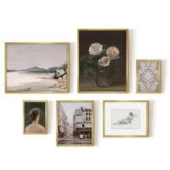 Americanflat 6 Piece Vintage Gallery Wall Art Set - Three Pink Roses, Brazillian Beachscape Street Corner Reclining Woman By Maple + Oak 12 Americanflat 6 Piece Vintage Gallery Wall Art Set - Three Pink Roses, Brazillian Beachscape Street Corner Reclining Woman By Maple + Oak -Americanflat GUEST 469cd5c5 85c4 4bb8 afde a1940d2db7d3