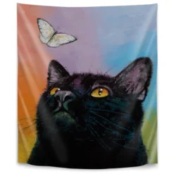 Americanflat Black Cat Butterfly By Michael Creese Wall Tapestry -Americanflat GUEST 47a26693 f0b5 4755 8735 f8a9f4c26c4e
