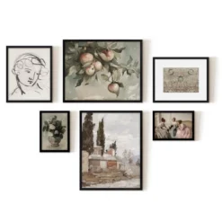 Americanflat 6 Piece Vintage Gallery Wall Art Set - Chickadee, Apple Tree Watercolor, Portrait Sketch, Afghan Rug By Maple + Oak 10 Americanflat 6 Piece Vintage Gallery Wall Art Set - Chickadee, Apple Tree Watercolor, Portrait Sketch, Afghan Rug By Maple + Oak -Americanflat GUEST 492ae3fe 984e 4fa6 a00a b6b099d0a06f