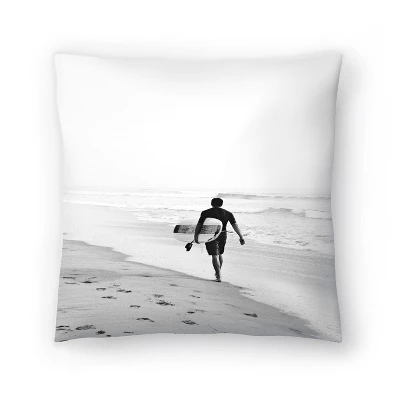 Surfer Walking On The Beach In Black And White By Tanya Shumkina Throw Pillow - Americanflat 9 Surfer Walking On The Beach In Black And White By Tanya Shumkina Throw Pillow - Americanflat - Image 7