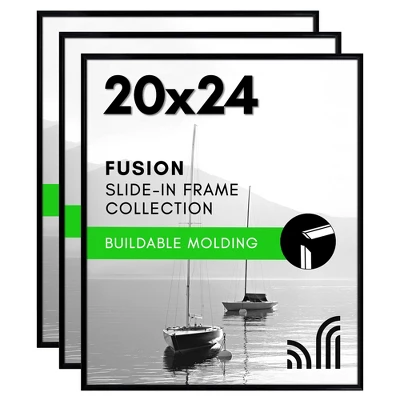 Americanflat 20x24 Picture Frame With Polished Front Cover - Set Of 3 - Slide-In Photo Frame With Buildable Molding - Fusion Collection - Picture 3 Americanflat 20x24 Picture Frame With Polished Front Cover - Set Of 3 - Slide-In Photo Frame With Buildable Molding - Fusion Collection - Picture