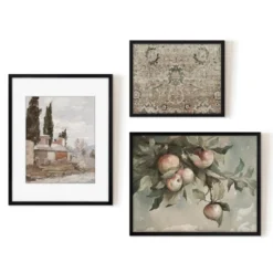 Americanflat 3 Piece Vintage Gallery Wall Art Set - Apple Tree Watercolor, Southern Austria, Afghan Rug By Maple + Oak -Americanflat GUEST 5381ea9c c8f3 4680 bc31 e0f61fb34eab