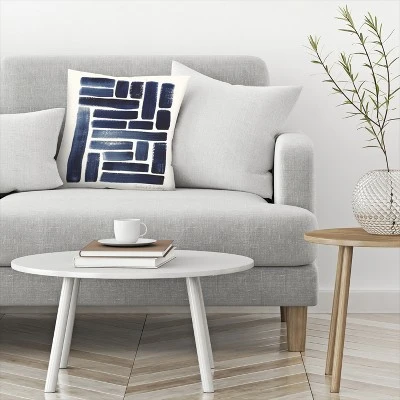 Americanflat Blue Strokes Gouache Throw Pillow By Pauline Stanley 4 Americanflat Blue Strokes Gouache Throw Pillow By Pauline Stanley - Image 2