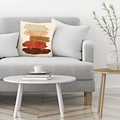Americanflat Watercolor Swatcheds Rust Brown Throw Pillow By Pauline Stanley 4 Americanflat Watercolor Swatcheds Rust Brown Throw Pillow By Pauline Stanley - Image 2