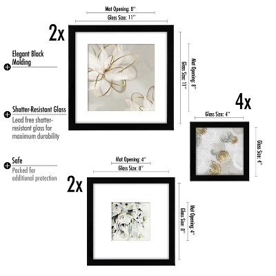 (Set Of 8) Americanflat Gardenia Gold Framed Gallery Wall Art Set 4 (Set Of 8) Americanflat Gardenia Gold Framed Gallery Wall Art Set - Image 2
