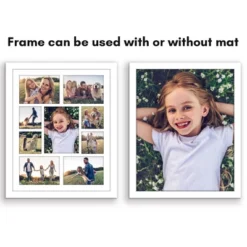 Americanflat 16x20 Collage Picture Frame - Multi Picture Frames Fit One 6x8, Four 5x7 And Four 4x4 Photos Or Use As One 16x20 Frame -- White -Americanflat GUEST 56d85e88 e309 4a69 bd3e d65687a518e3