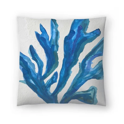 Americanflat Blue Watercolor Seaweed Painitng 2 By Jetty Home Throw Pillow 6 Americanflat Blue Watercolor Seaweed Painitng 2 By Jetty Home Throw Pillow - Image 4