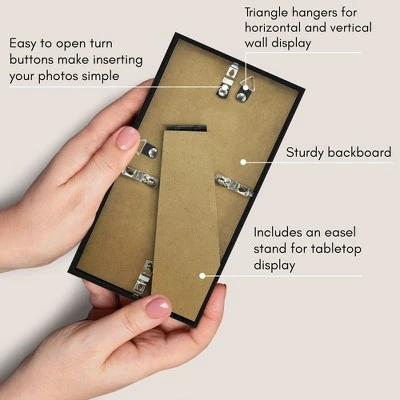 Americanflat 4x8 Picture Frame - Streamline Collection - Thin Border Photo Frame For Tabletop And Wall Display - Black 6 Americanflat 4x8 Picture Frame - Streamline Collection - Thin Border Photo Frame For Tabletop And Wall Display - Black - Image 4