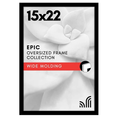 Americanflat 15x22 Picture Frame With Polished Plexiglass - Black Picture Frame - Wide Photo Frames Made Of Engineered Wood - Epic - Black 3 Americanflat 15x22 Picture Frame With Polished Plexiglass - Black Picture Frame - Wide Photo Frames Made Of Engineered Wood - Epic - Black
