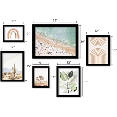 (Set Of 6) Framed Prints Gallery Wall Art Set Pastel Beach By Sisi And Seb - Americanflat 4 (Set Of 6) Framed Prints Gallery Wall Art Set Pastel Beach By Sisi And Seb - Americanflat - Image 2