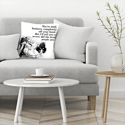 Alice In Wonderland Youre Mad Quote By Tanya Shumkina Throw Pillow - Americanflat 4 Alice In Wonderland Youre Mad Quote By Tanya Shumkina Throw Pillow - Americanflat - Image 2