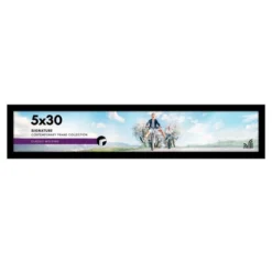 Americanflat 5x30 Picture Frame With Polished Plexiglass - Signature - Gallery-Style Frames Made Of Engineered Wood - Photo Frame - Black