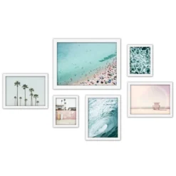 (Set Of 6) Framed Prints Gallery Wall Art Set Simple Beach Photography By Sisi And Seb - Americanflat