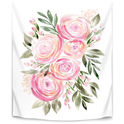 Watercolor Ranunculus In Pink By Blursbyai Wall Tapestry - Americanflat 5 Watercolor Ranunculus In Pink By Blursbyai Wall Tapestry - Americanflat - Image 4