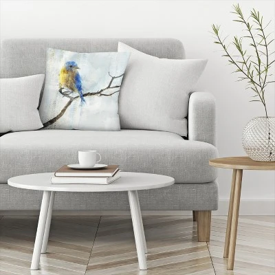 Americanflat Little Blue Bird I By Pi Creative Art Throw Pillow 4 Americanflat Little Blue Bird I By Pi Creative Art Throw Pillow - Image 2