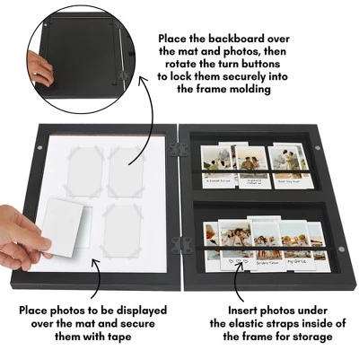 Americanflat 9x11 Picture Frame With Storage - Fits Four 2x3 Instant-Print Photos - Storage Frame Holds Up To 100 Photos - Black 7 Americanflat 9x11 Picture Frame With Storage - Fits Four 2x3 Instant-Print Photos - Storage Frame Holds Up To 100 Photos - Black - Image 5