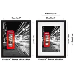 Americanflat 11x14 Picture Frame With Shatter-Resistant Glass - Use As 8x10 Frame With Mat Or 11x14 Frame Without Mat - Signature Collection - Black