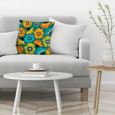 Teal Beach Floral By Modern Tropical Throw Pillow - Americanflat 4 Teal Beach Floral By Modern Tropical Throw Pillow - Americanflat - Image 2