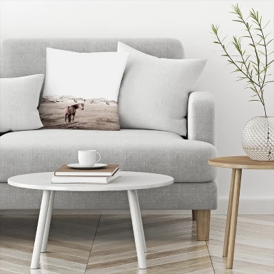 Lonely Horse By Tanya Shumkina Throw Pillow - Americanflat 4 Lonely Horse By Tanya Shumkina Throw Pillow - Americanflat - Image 2