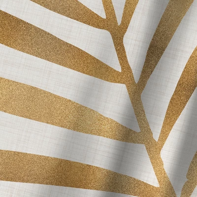 Americanflat 71" X 74" Shower Curtain, Gold Palm Leaf By Modern Tropical 5 Americanflat 71" X 74" Shower Curtain, Gold Palm Leaf By Modern Tropical - Image 3