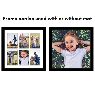 Americanflat 14x14 Collage Picture Frame With Polished Plexiglass - Fits Six 4x6 Photos Or One 14x14 Photo - Gallery Wall Frame Set - Black 5 Americanflat 14x14 Collage Picture Frame With Polished Plexiglass - Fits Six 4x6 Photos Or One 14x14 Photo - Gallery Wall Frame Set - Black - Image 3