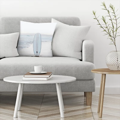 Surfboard On The Beach By Tanya Shumkina Throw Pillow - Americanflat 4 Surfboard On The Beach By Tanya Shumkina Throw Pillow - Americanflat - Image 2