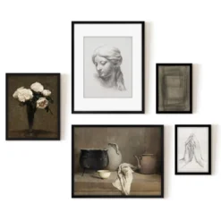 Americanflat 5 Piece Vintage Gallery Wall Art Set - Pot Kettle Still Life, Sculpture Study, Roses, Geometric Abstract By Maple + Oak 11 Americanflat 5 Piece Vintage Gallery Wall Art Set - Pot Kettle Still Life, Sculpture Study, Roses, Geometric Abstract By Maple + Oak -Americanflat GUEST 8a939922 90cf 4f84 ac01 b80be3e8b91b